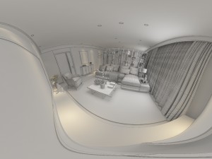 panoramic modern style living room restaurant space 39 3D Модель