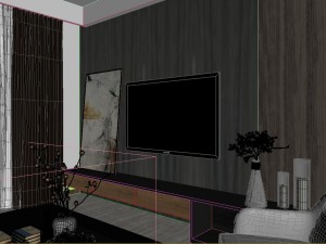 panoramic modern style living room restaurant space 39 3D Модель