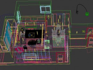 panoramic modern style living room restaurant space 40 3D Model