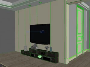 panoramic modern style living room restaurant space 41 3D Model