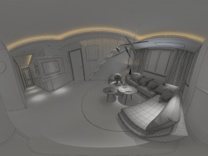 panoramic modern style living room restaurant space 44 Modelo 3D