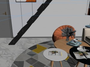 panoramic modern style living room restaurant space 44 Modelo 3D