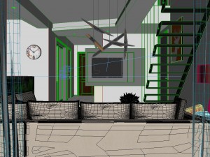 panoramic modern style living room restaurant space 44 Modelo 3D