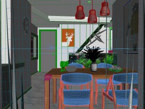 panoramic modern style living room restaurant space 44 Modelo 3D