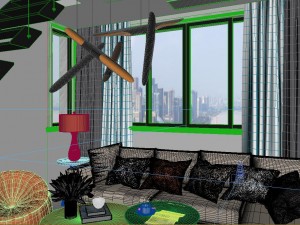 panoramic modern style living room restaurant space 44 Modelo 3D