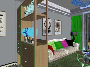 panoramic modern style family living room restaurant 46 3D Model