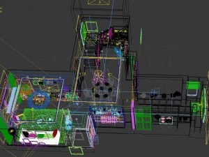 panoramic modern style family living room restaurant 46 3D Model