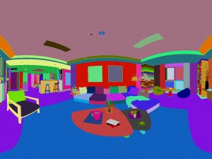 panoramic modern style living room dining room 47 Model 3D