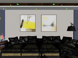 panoramic modern style living room dining room 47 Model 3D