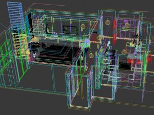 panoramic modern style living room dining room 47 3D Model