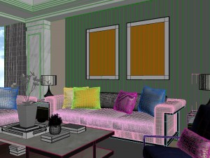 panoramic modern style living room restaurant space 48 Modello 3D