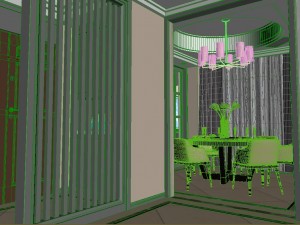 panoramic modern style living room restaurant space 48 Modello 3D