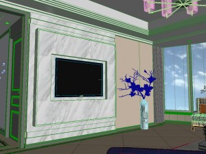 panoramic modern style living room restaurant space 48 Modello 3D
