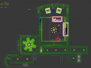 panoramic modern style living room restaurant space 48 Modello 3D