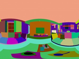 panoramic modern style living room restaurant space 50 Model 3D