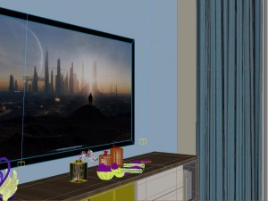 panoramic modern style living room restaurant space 51 3D Model