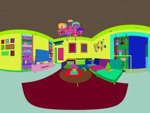 panoramic modern style living room restaurant space 52 3Dモデル