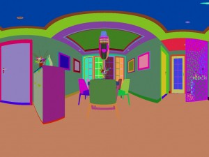 panoramic modern style living room restaurant space 53 3D Model