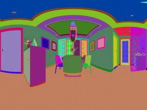 panoramic modern style living room restaurant space 53 3D Model