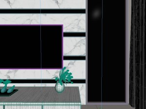 panoramic modern style living room restaurant space 53 3D Model