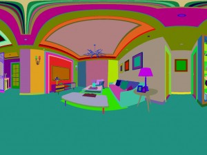 panoramic modern style living room restaurant space 54 3D Модель