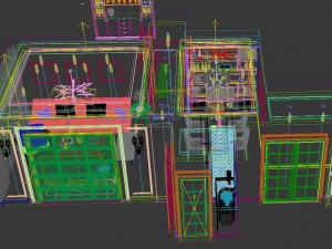 panoramic modern style living room restaurant space 54 3D Модель