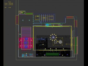 panoramic modern style living room restaurant space 55 3Dモデル