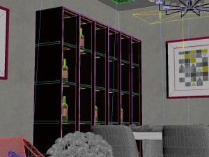 panoramic modern style living room restaurant space 55 3Dモデル