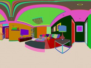 panoramic modern style living room restaurant space 58 3Dモデル