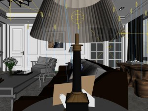 panoramic modern style living room restaurant space 59 3D-Modell