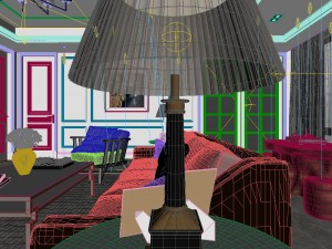 panoramic modern style living room restaurant space 59 3D-Modell