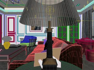 panoramic modern style living room restaurant space 59 3D Model