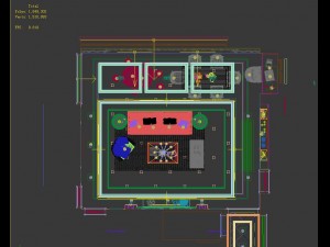 panoramic modern style living room restaurant space 59 3D-Modell