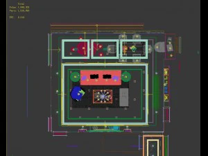 panoramic modern style living room restaurant space 59 3D Model