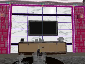 panoramic modern style living room restaurant space 60 3D Модель