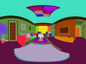 panoramic modern style living room restaurant space 61 Modello 3D