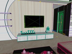 panoramic modern style living room restaurant space 61 Modello 3D