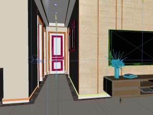 panoramic modern style living room restaurant space 62 3D Модель