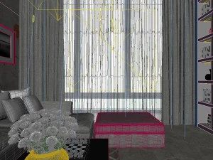 panoramic modern style living room restaurant space 63 3D Model