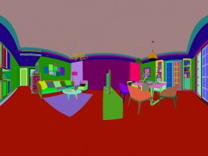 panoramic modern style living room restaurant space 64 3Dモデル
