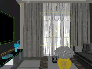 panoramic modern style living room restaurant space 65 3D Model