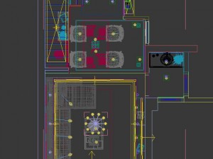 panoramic modern style living room restaurant space 65 Model 3D