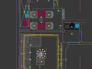 panoramic modern style living room restaurant space 65 3D Model