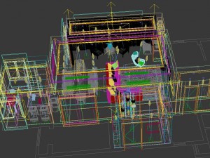 panoramic modern style living room restaurant space 66 Model 3D