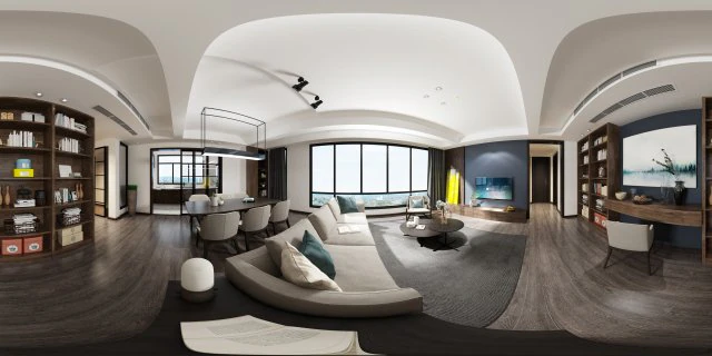 panoramic contemporary style living room dining room 67 3D Model .c4d .max .obj .3ds .fbx .stl .blend 