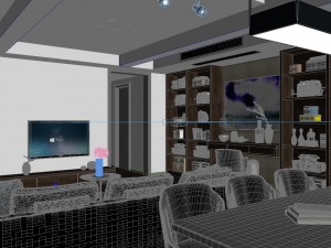 panoramic contemporary style living room dining room 67 3D 모델