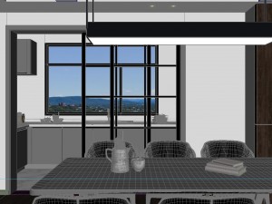 panoramic contemporary style living room dining room 67 3D 모델