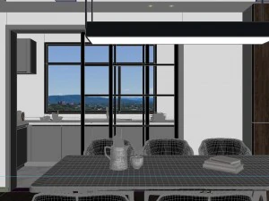 panoramic contemporary style living room dining room 67 3D Model