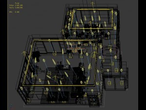 panoramic modern style living room restaurant space 68 3D Model