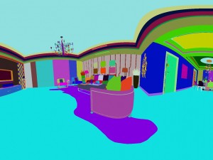 panoramic modern style living room restaurant space 69 3D Model